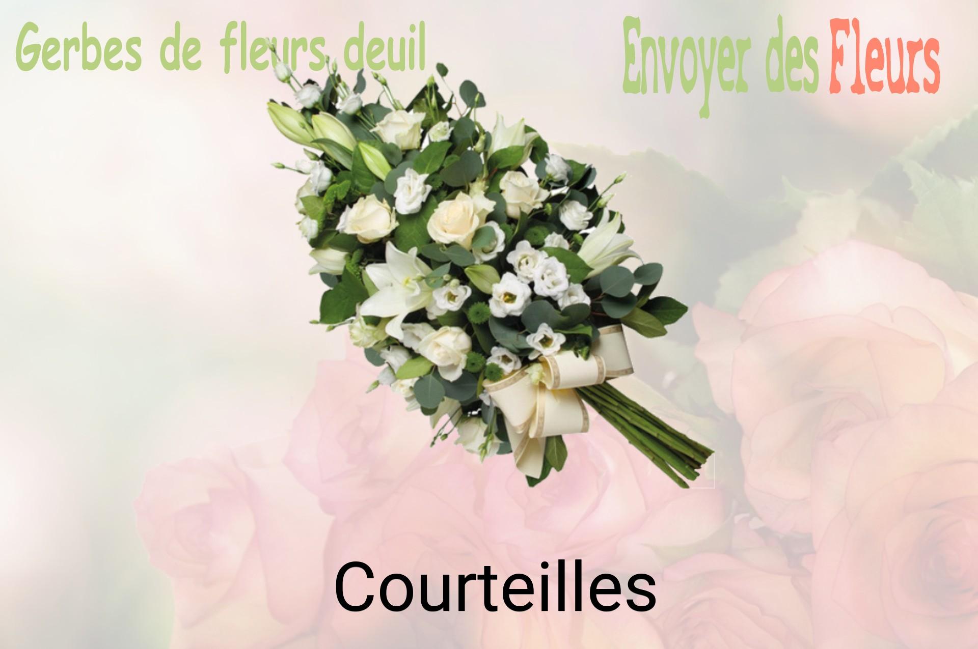 Gerbe de fleurs de deuil livrée à Courteilles